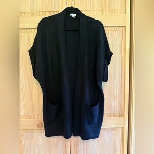 J. Jill Short Sleeve Black Knit Cardigan